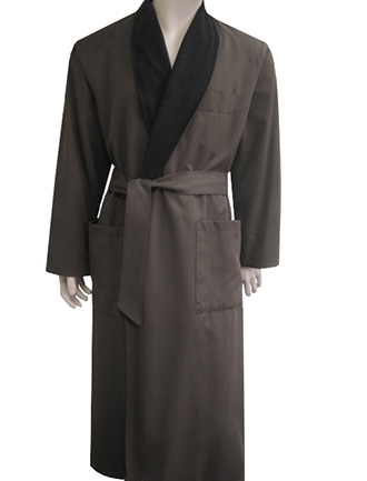 Impero London Luxury Black Leather Double Sided Mens Bespoke Dressing Gown  - Mens from Impero London UK